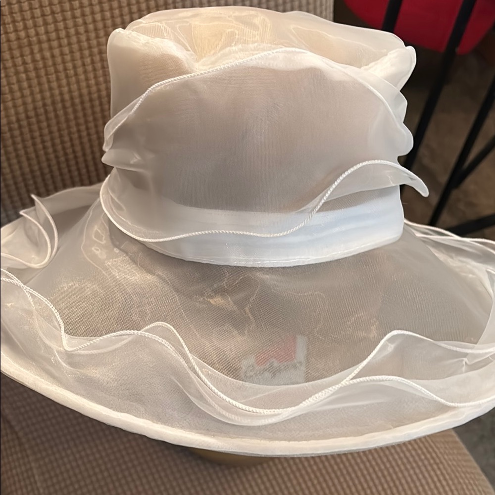 Elegant White Sheer Hat